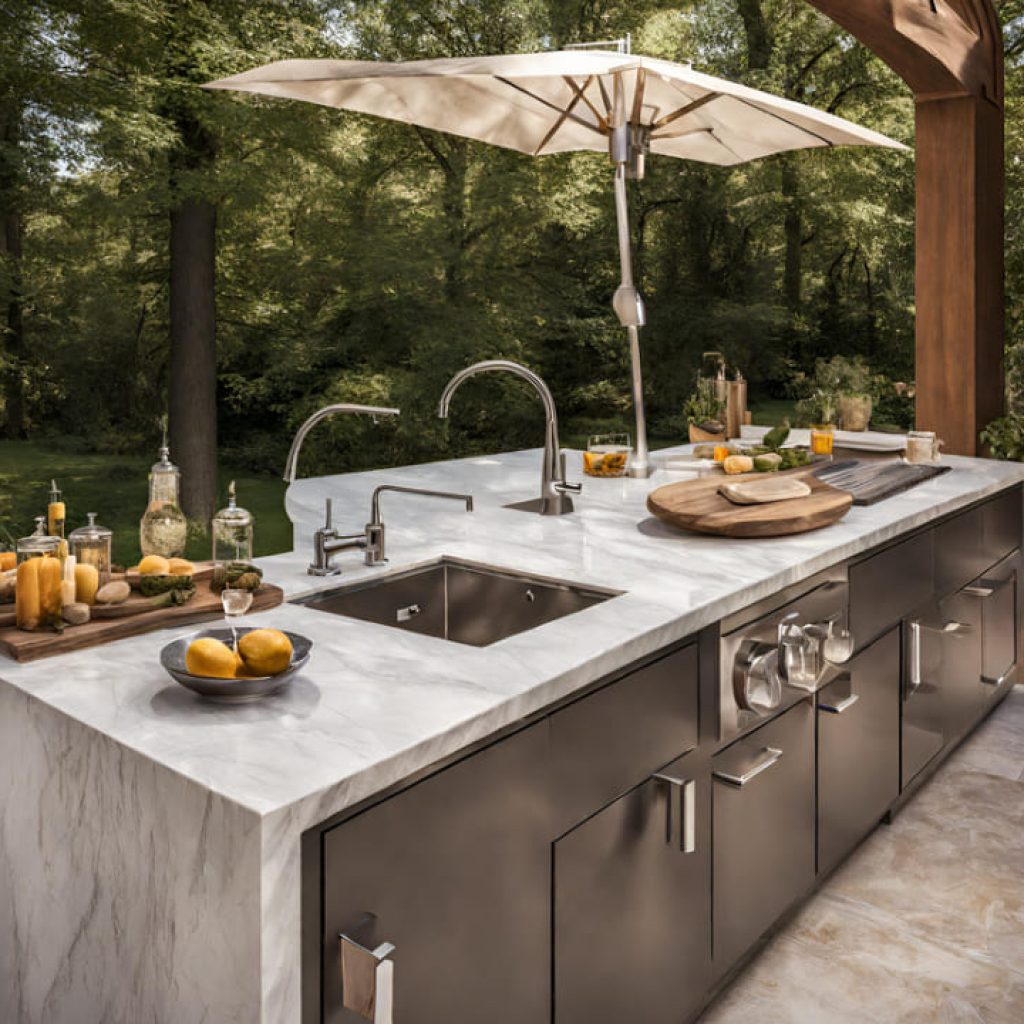 Porcelain and ceramic countertops for outdoor kitchens