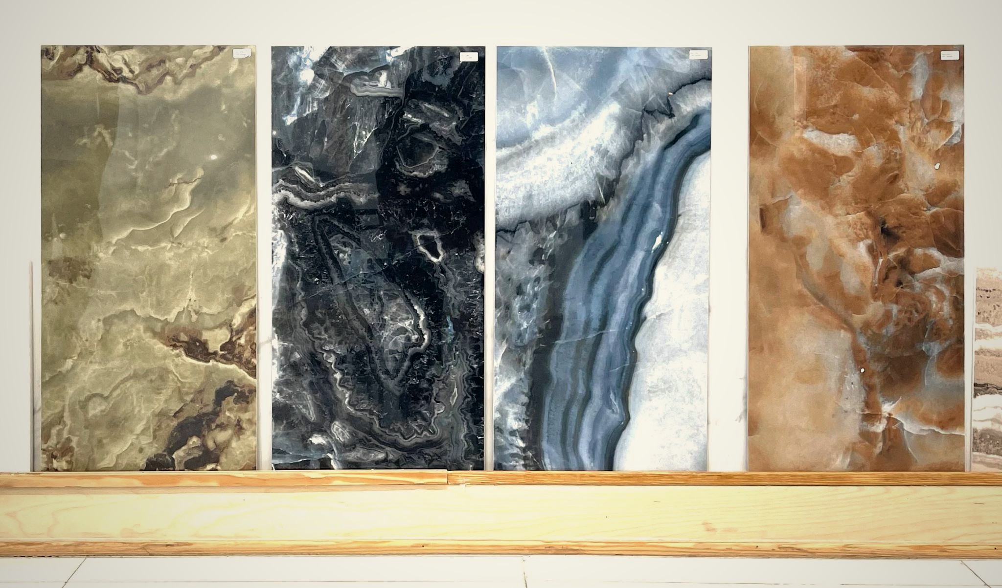 Large-format porcelain slab panels on display at Floor Center of Tampa Bay showroom